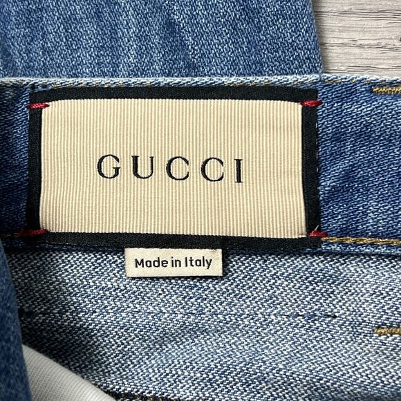 Gucci Tapered Faded-Wash Denim Jeans Size 34 - Picture 7 of 10